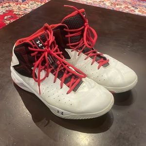 Under Armour Basketball shoes, we red and white